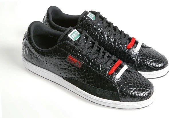 SKIN WOMEN BLACK CROCODILE LA. SPORTIE 7 UNISEX MATCH PUMA 5.5 NEW MEN SHOES //