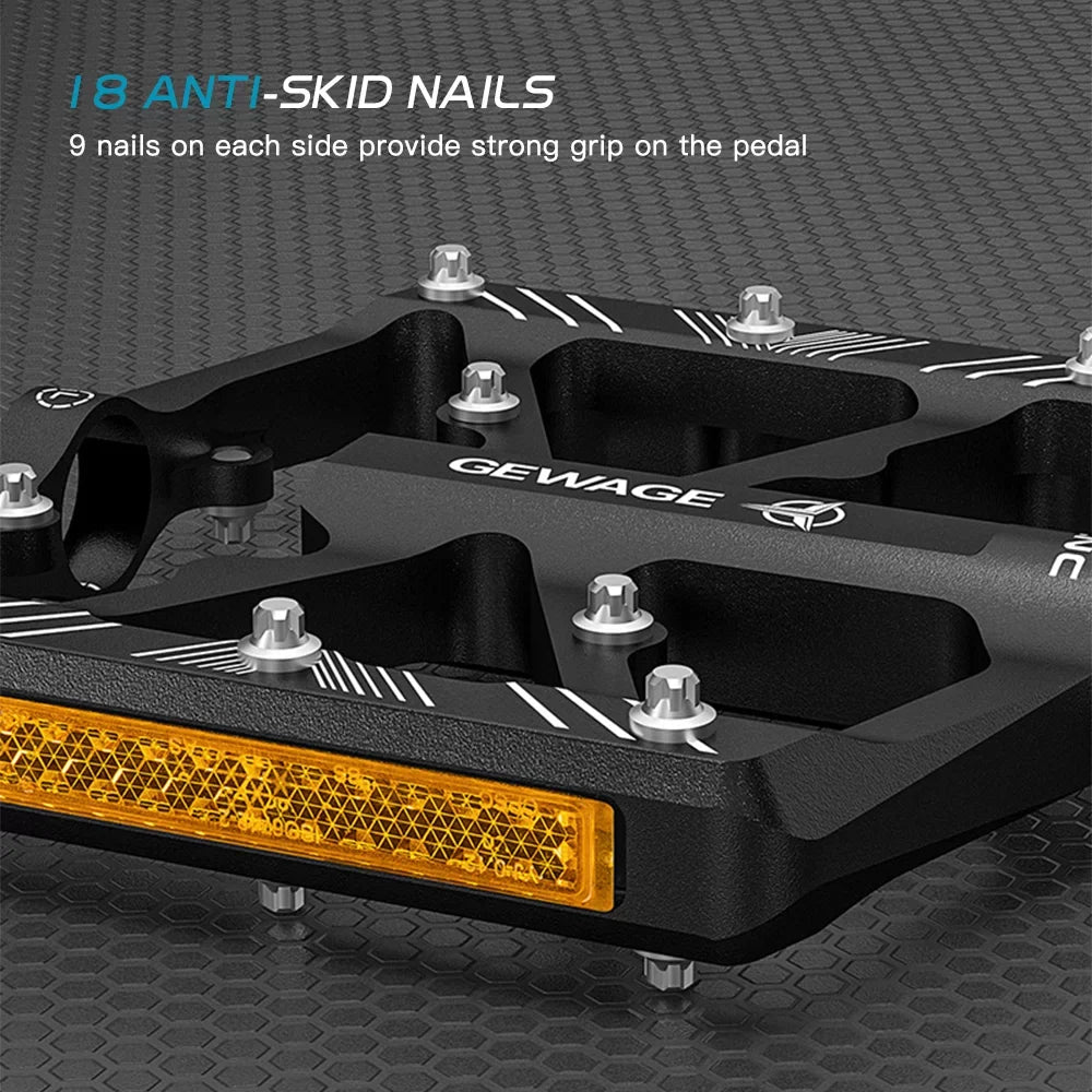 Bike Pedals Pedals with Pedals Bike Aluminum Pedals Mountain Platform Reflectors Cycling Alloy GEWAGE