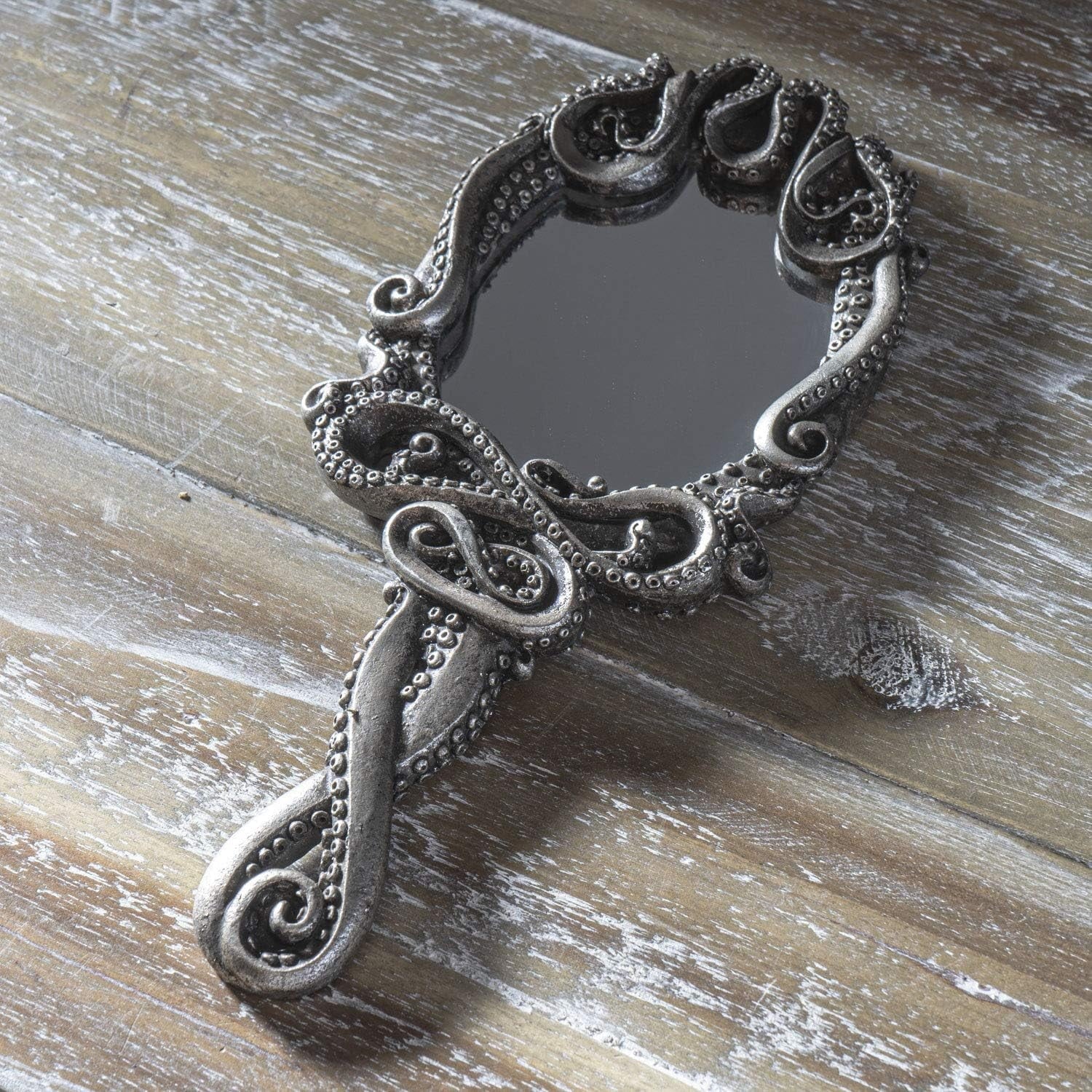 Mirrors Ladies Resin Octopus Ocean Ebros Boudoir Vanity Sculptural Cthulhu For Girls Nautical Mirror Handheld Tentacles Hand Monster Beauty Marine Accessory Deep Women Kraken