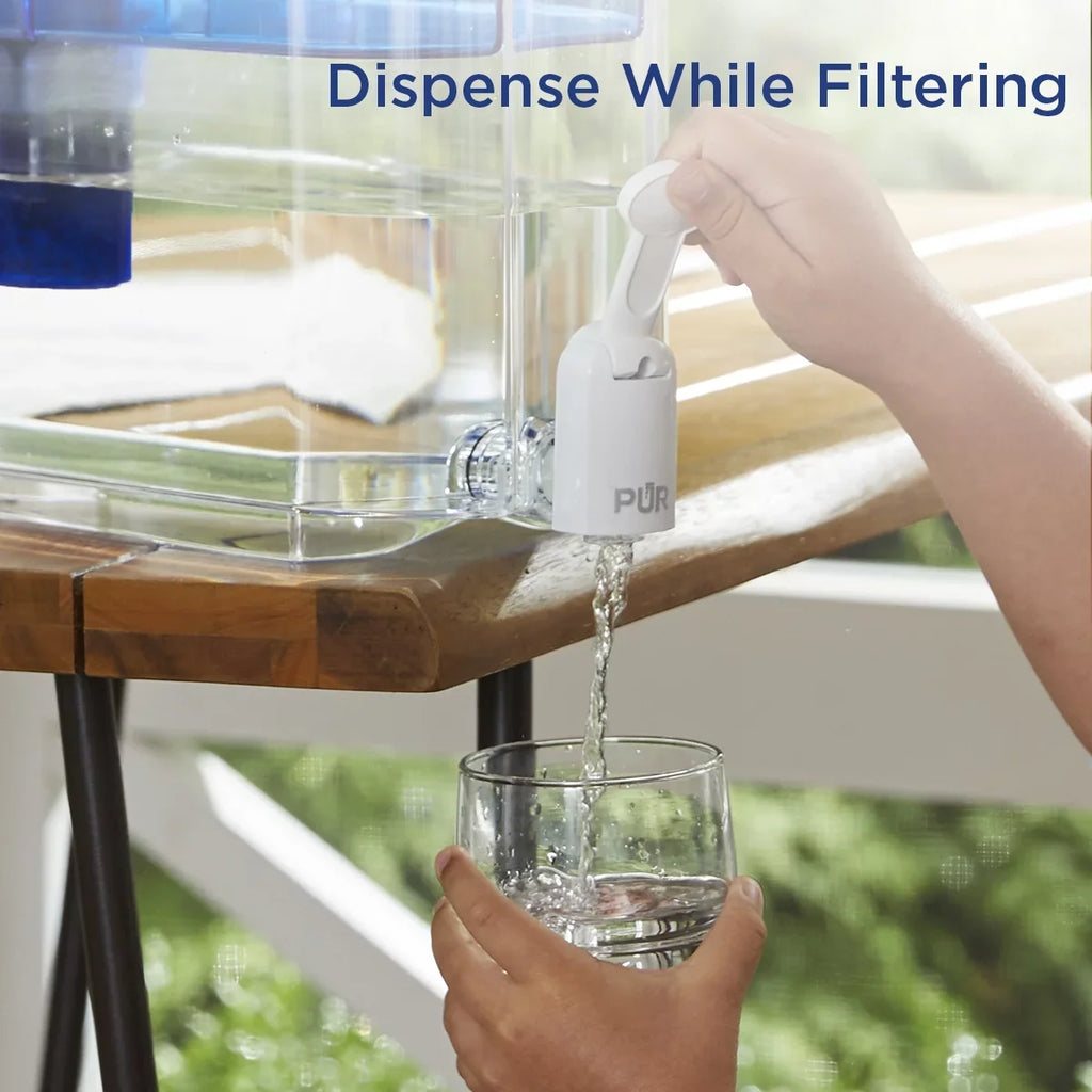 PUR x DS1810BA L 30-Cup 10.1" Smoke, 5.3", x Dispenser PLUS 15.3" H System, W Filter Water