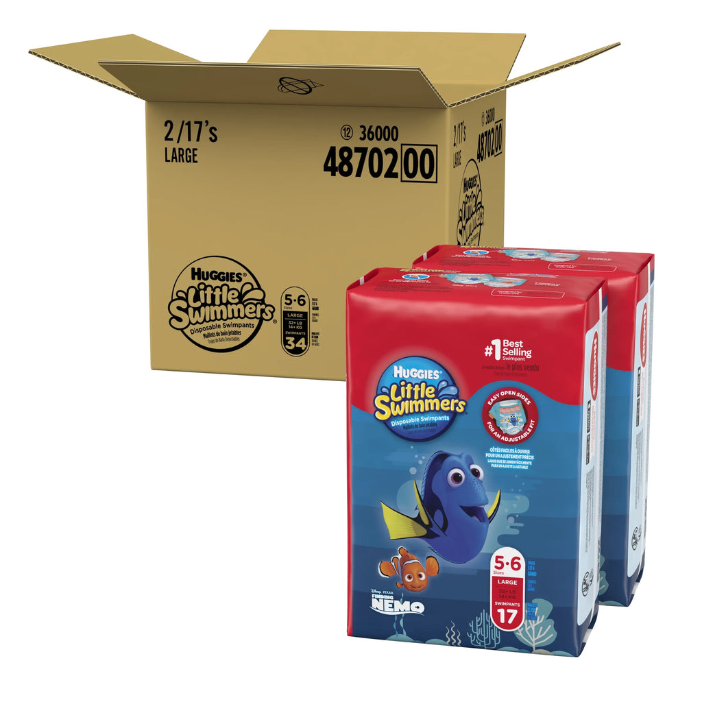 5-6 Huggies Ct 34 Large, Size Diapers, Swimmers Swim Little