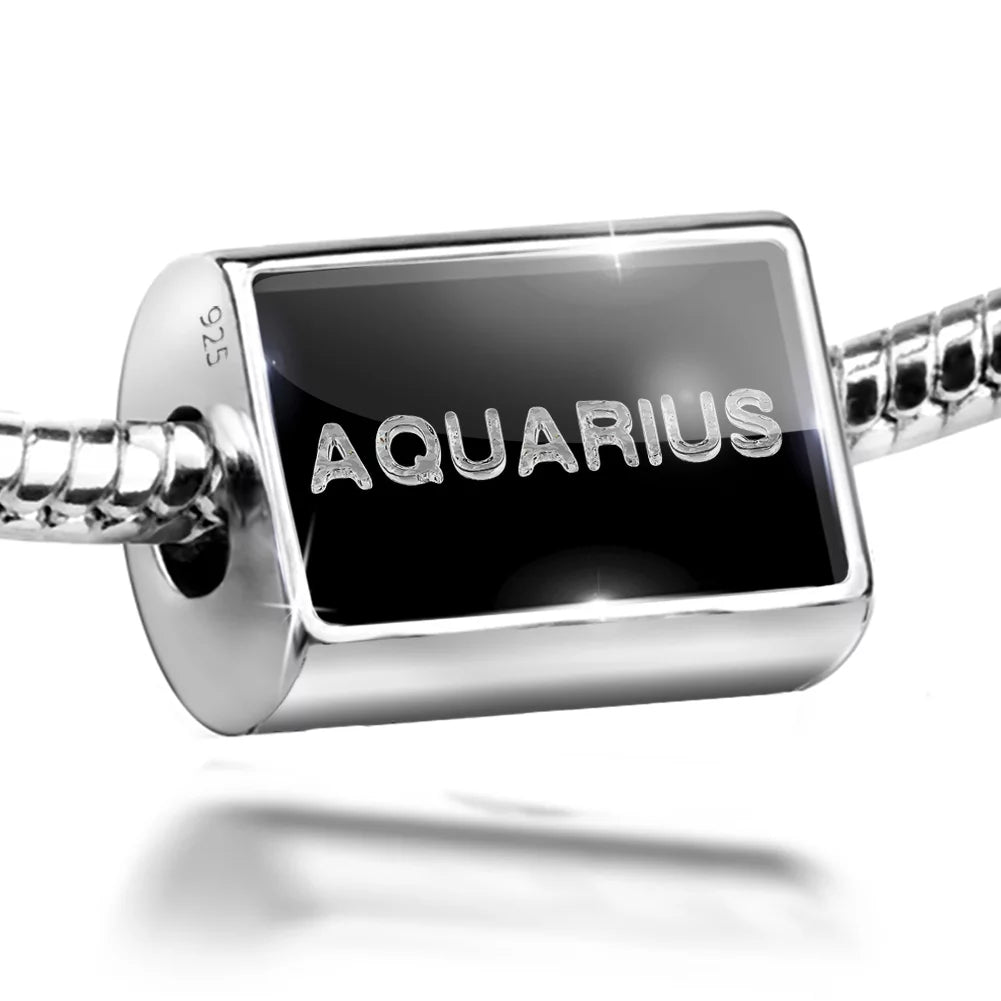 925 Clear Cubes Aquarius Sterling Ice Charm Black Silver on Neonblond Bead