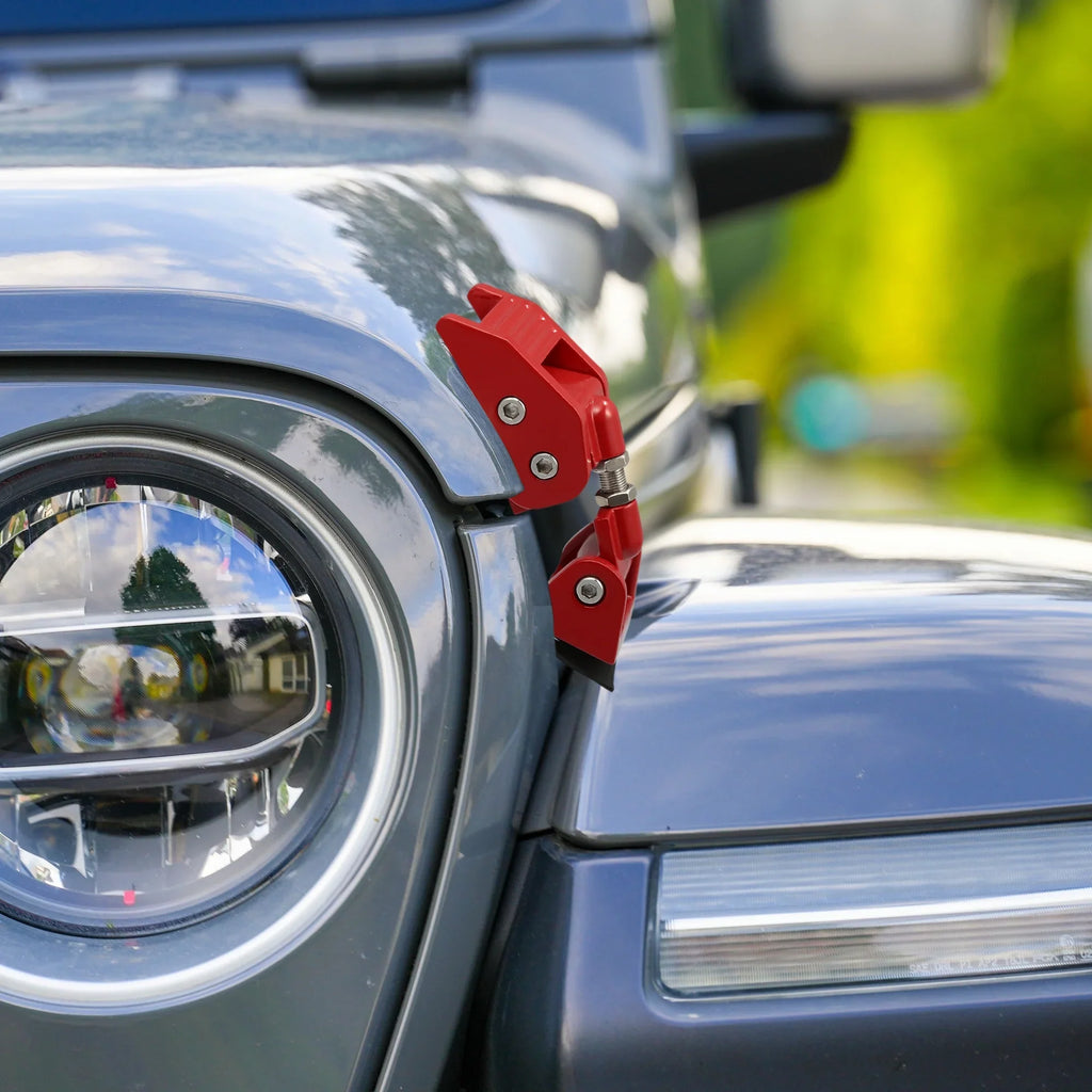 4 Unlimited Door Unique for & Jeep 1 Wrangler Bargains Pair Door JK 2 Red Front Catch Hood Latches Hood Fit Locking