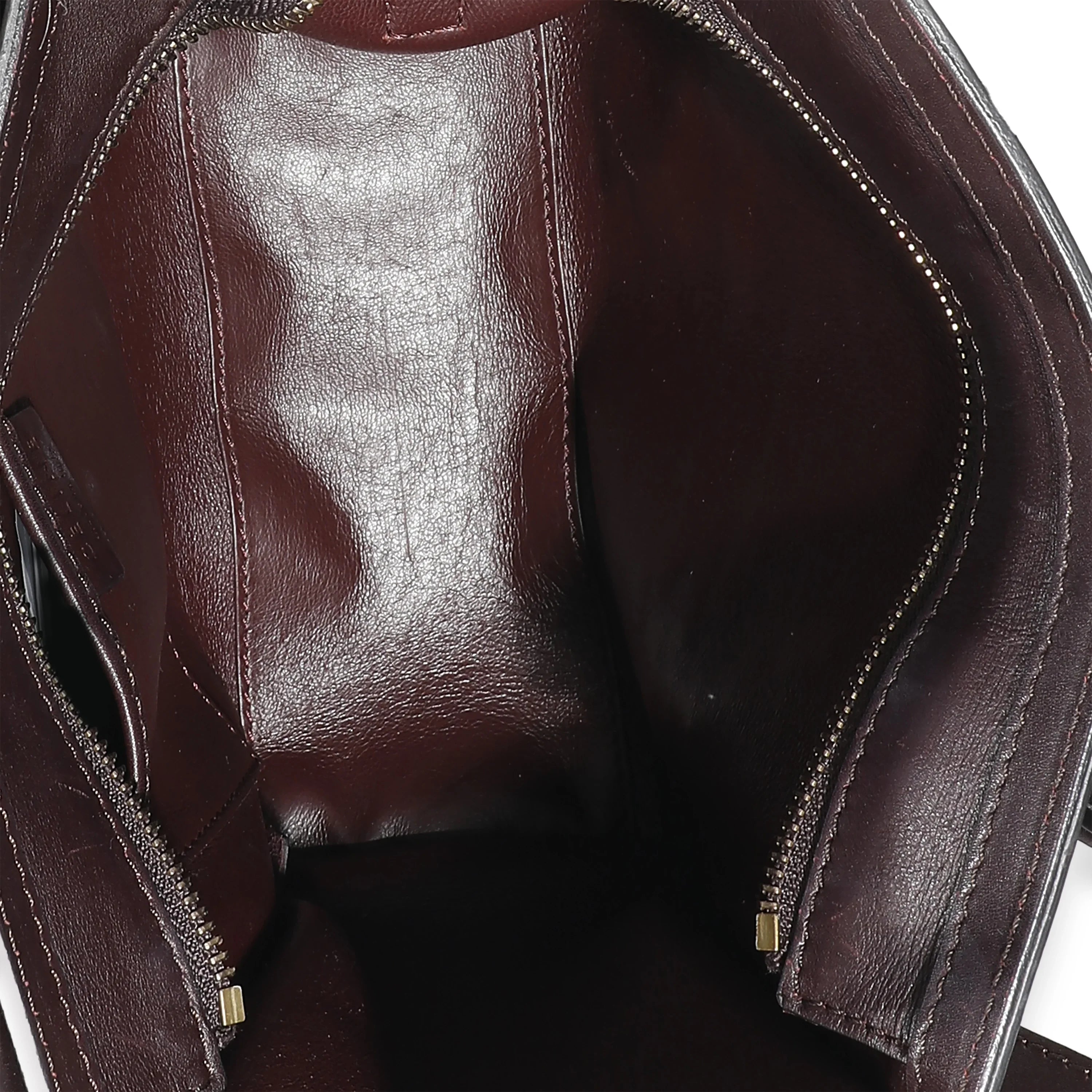 Nano Luggage Beige Burgundy Pre-Owned Suede Tri-Colour Celine Leather Brown