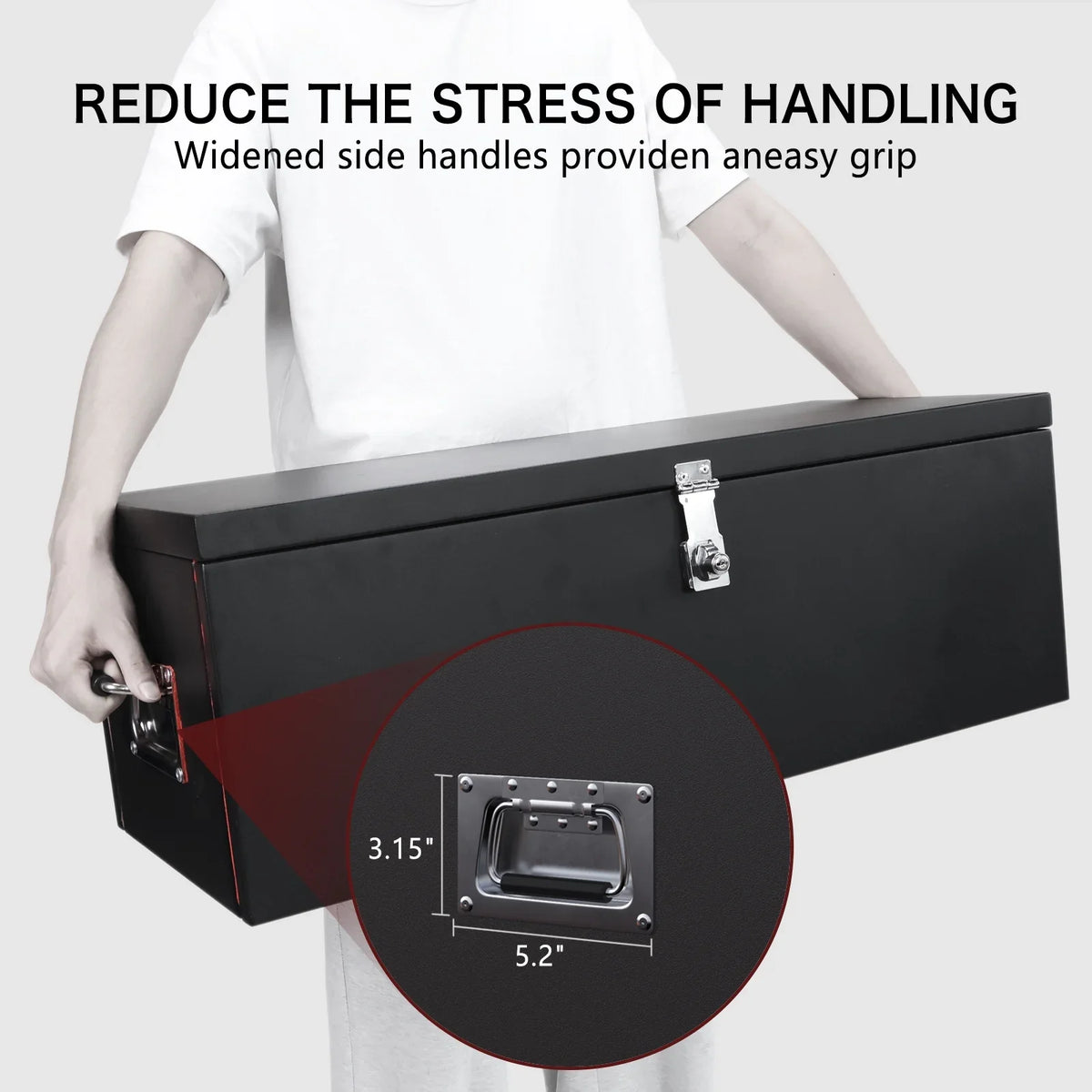 Handle, Black Side Heavy - 31" Duty Box Lock Keys Steel Truck and Walnest Tool with