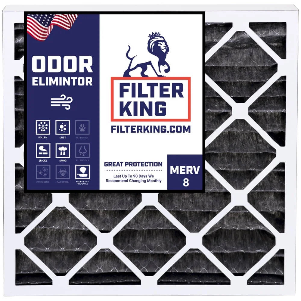 MADE x Size: 16.5 | 4-PACK | 22 MERV Air 8 Filter 16.5x22x1 A/C King | USA Carbon Filter Pleated IN Furnace .75" Filters Actual | HVAC x