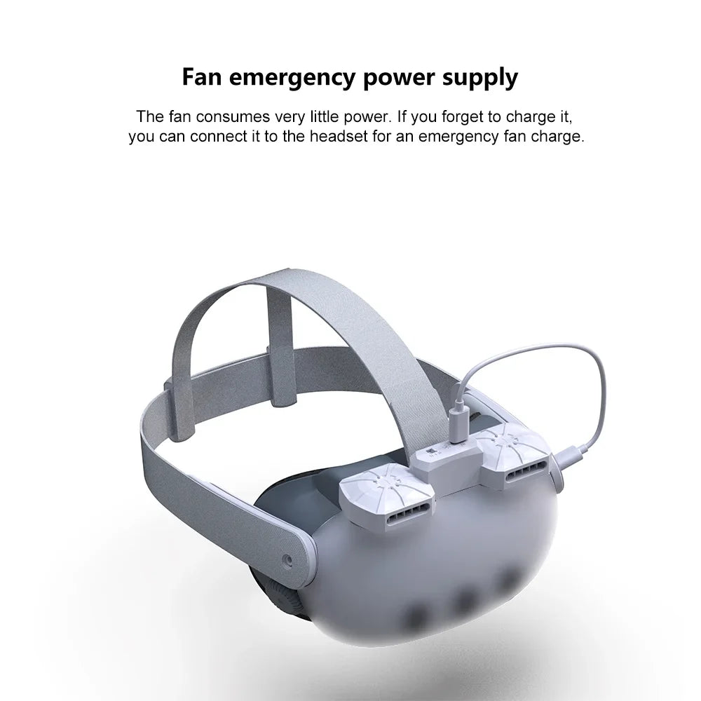 Quest Inward Fan 3 Fogging Replacement Eliminates for VR Mask Fans Cooling Heat Air/Outward Dissipation Face Air Dual Cool Circulation Magnetic Glasses