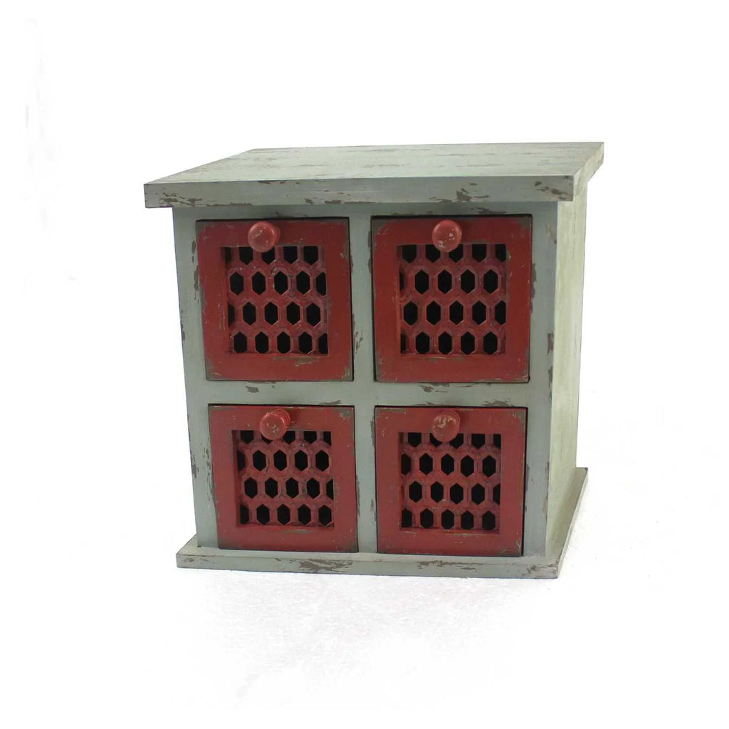 12.75-inch x Organizer Furniture 7-inch - 4 x 14-inch Multi-Color, Drawer, HomeRoots Tabletop Antiqued,