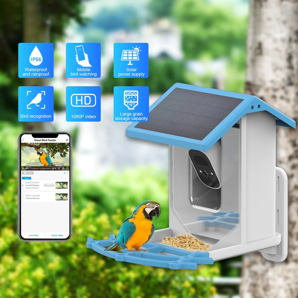 With CameraCamera Arealer Camera Waterproof WaterproofCamera LowLowSolar Camera camera,Ip66 Camera Feeder Vision 1080p Surveillance Smart Feeder Real-time