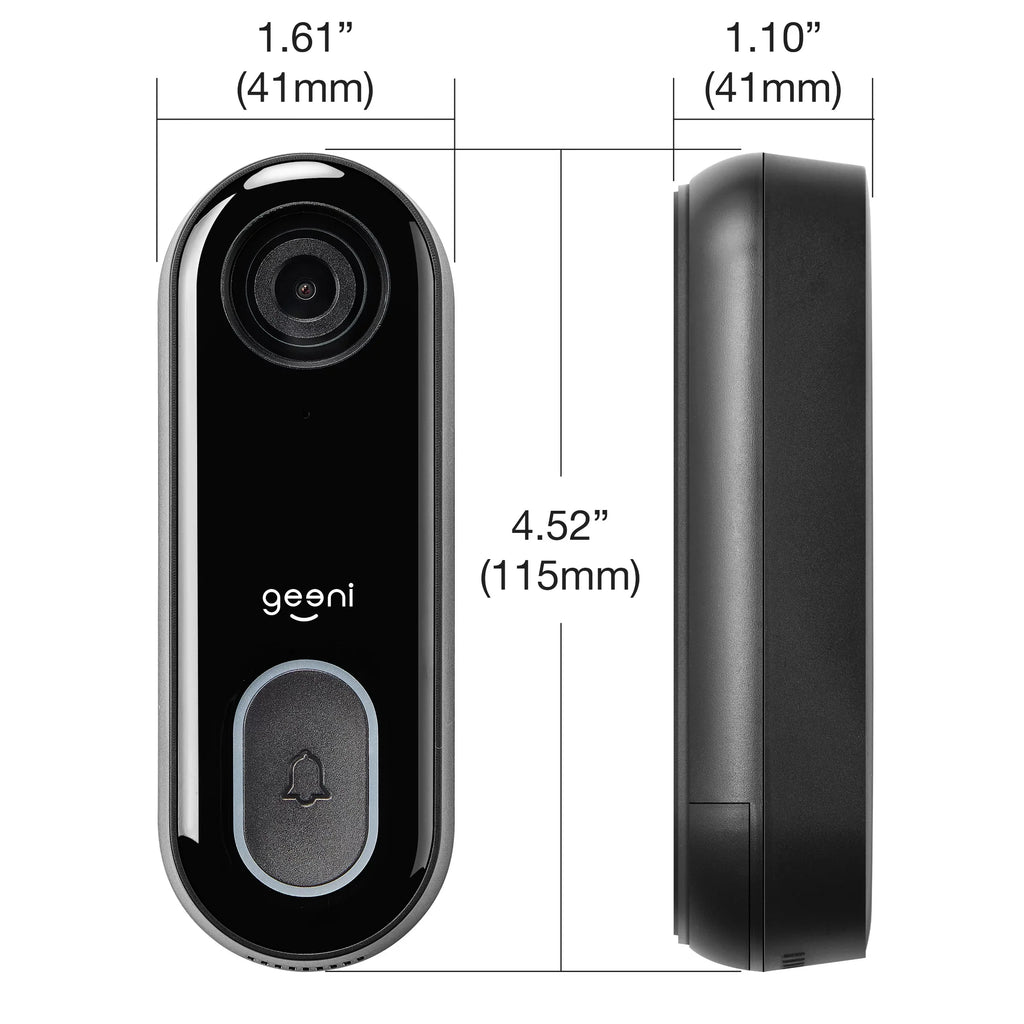 Alerts, Camera Home Wide with Installation Doorbell Vision, Wired and Easy Audio, Geeni Night for Activated 1080P 2-Way Angle, Motion Video Video Wifi Doorbells Security