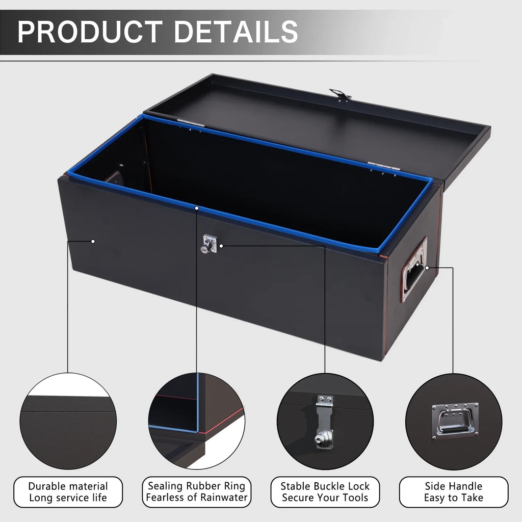 Handle, Black Side Heavy - 31" Duty Box Lock Keys Steel Truck and Walnest Tool with