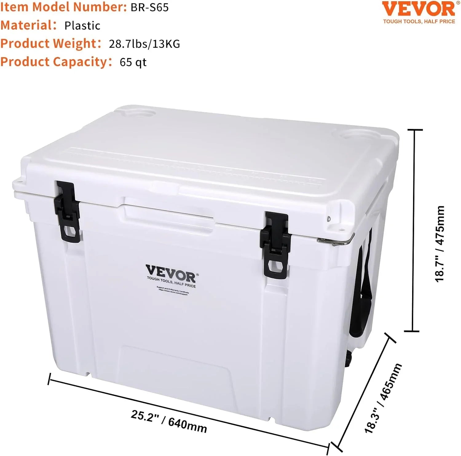 Cooler Keeps HAOFEI Travel, Chest Duty Hard Box Camping, Retention Lunch Ice to Handle, Ice with Insulated up Outdoor, Ice Rotomolded Cooler, 25/33/45/65 for Portable qt, 6 Days Heavy for