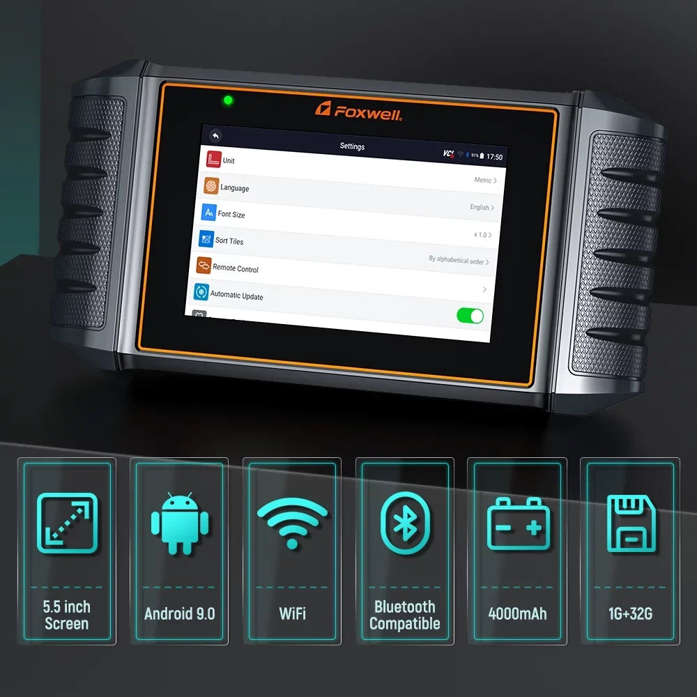 Throttle NT726 Diagnostic Injector Reset Reader System ABS Service Automotive All OBD2 Gift: 12 BMS Reset Automotive OBDII FOXWELL Scanner, Tester Code Suspension Coding Tool Bleeding Battery Scanner