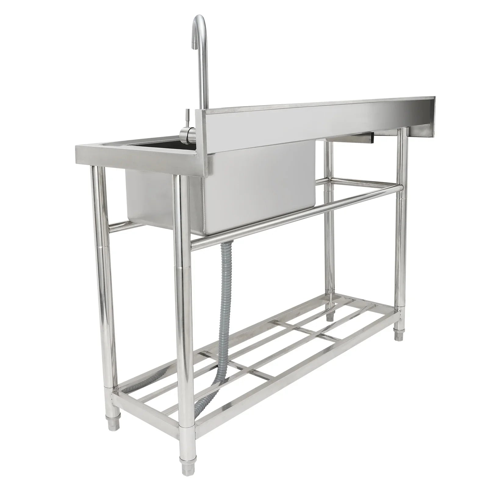 Sink 19.1 39.4 & in Utility Prep Commercial 37.4 Single w/Workbench BENTISM Bowl x x