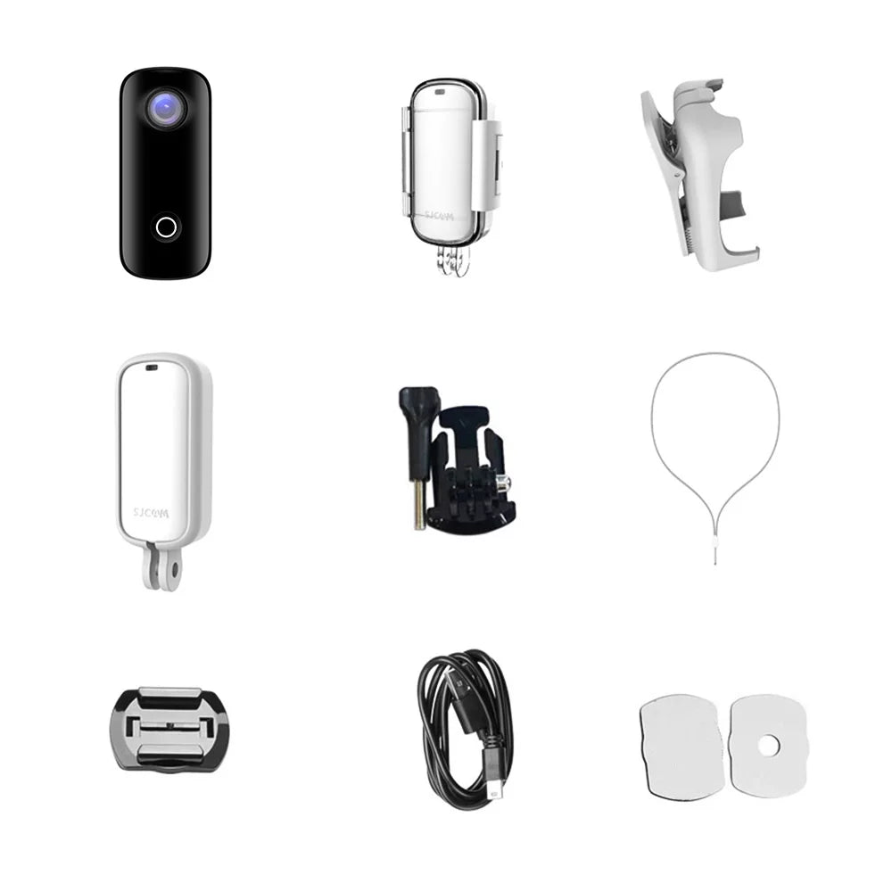 Digital Waterproof Clip 1080P30fps Video Battery WiFi SJCAM Back Lanyard Case Sharing Magnetic 30M Built-in Connection C100 with Body APP Waterproof Action