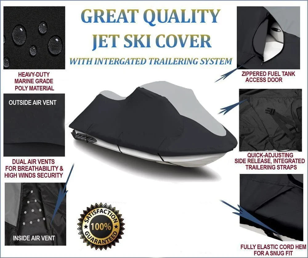 2004-2009 Cover Trailerable Doo HEAVY-DUTY RXP-X Jet Cover 600D SKI Compatible Ski Sea for Bombardier JET RXP, PWC Sea-Doo SUPER