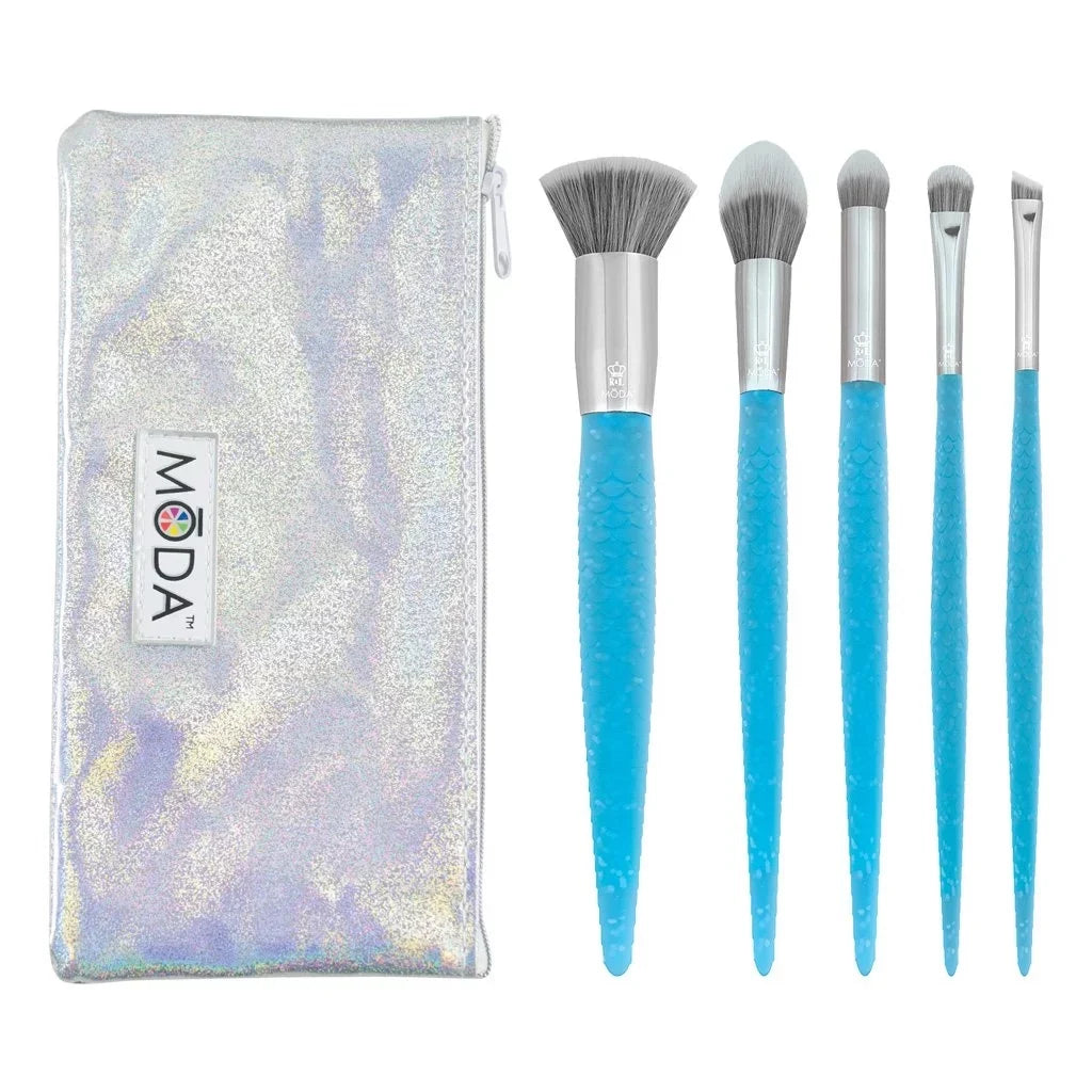 Small Shader, Brush Fire Includes Mythical Makeup 6pc Crease Moda Brush Accentuate, Brushes Set, and Blue Makeup