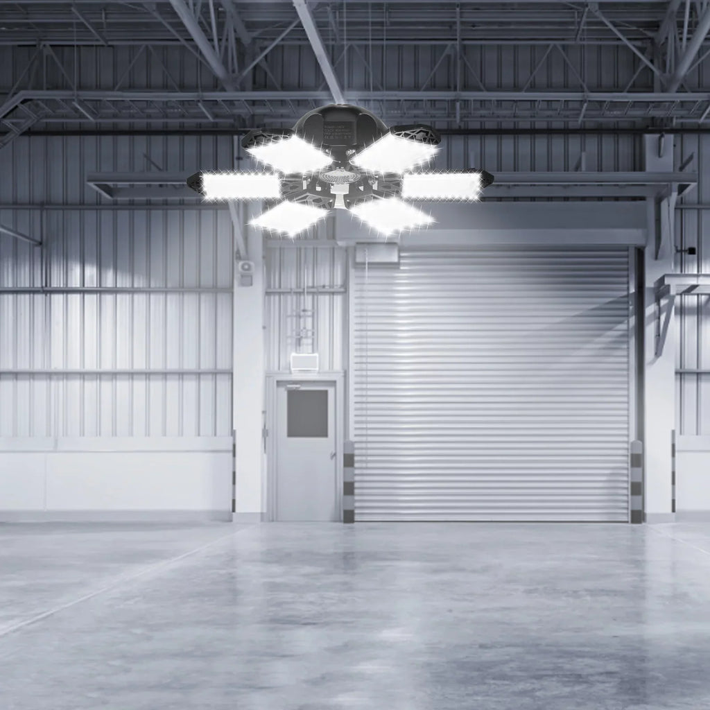 6 Garage Garage Workshop 160W Holder Adjustable Kit with Base Panels 2PCS for Folding Ceiling 152LEDs Socket Gym C85-265V Light Foldable Basement Neoglint Lamp E26/E27 Deformable A Warehouse