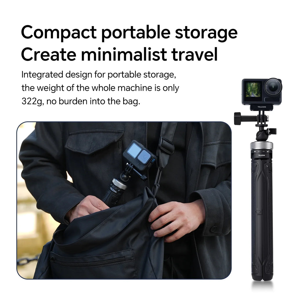 Rotation 8 9 Osmo 6 Tripod Insta360 10 11 Foldable Stick Selfie Selfie Stick Action 5 For 12 GoPro DJI 360° 7 Hero 1.5M