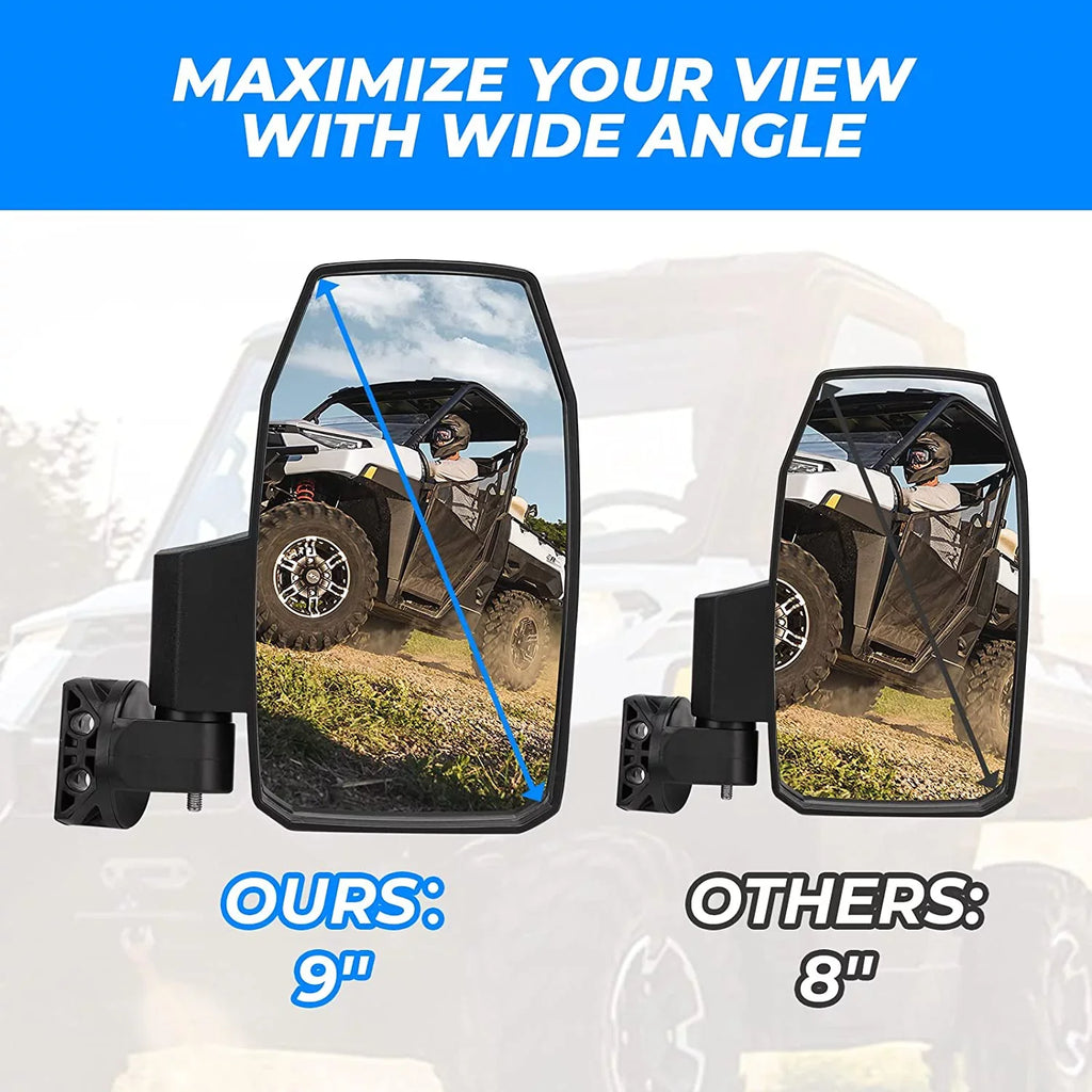 570 Door) Compatible for Side 900 Ranger Maverick Mirrors 1000 Side UTV (Not XP View Polaris Mirrors 1000 Trail Mirrors,Wider General Rear with Can-Am Kemimoto Pro-Fit Defender