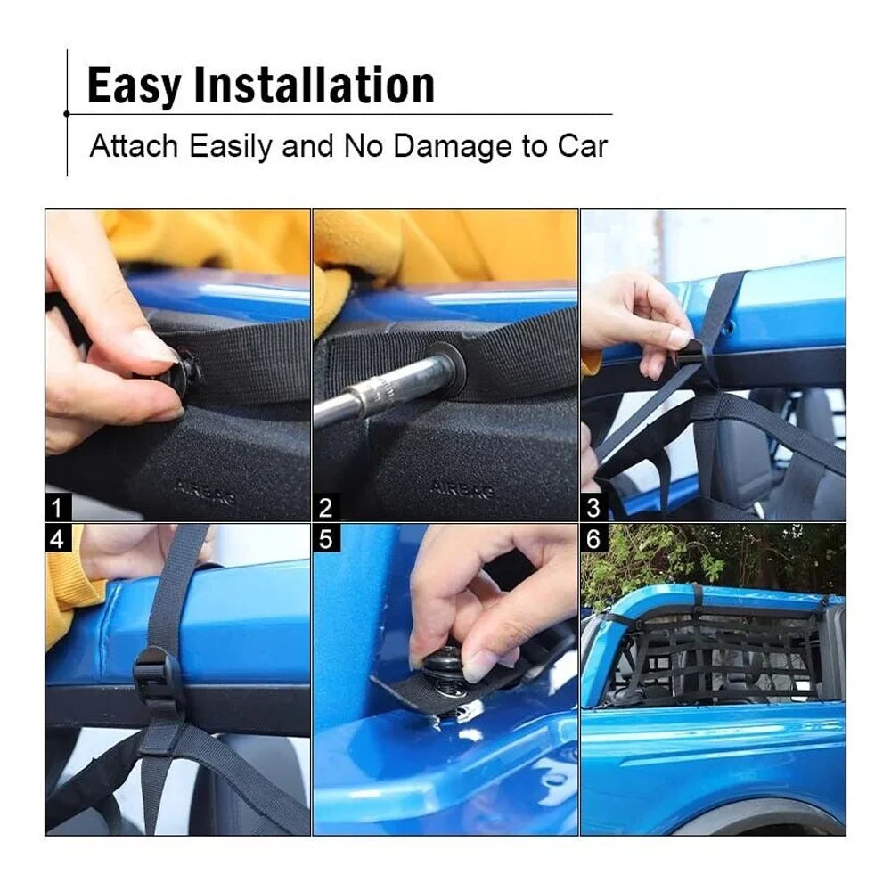 Net Teledu Mesh Side 2x Door Restraint Cargo 21+2 Protective Rear Trunk