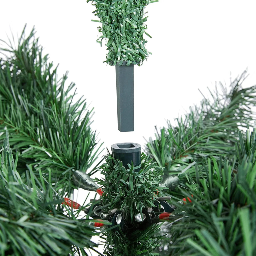Pencil Christmas Decoration Tree 7.5Ft Artificial Slim Stand Foldable Includes Tree Holiday Tree, Kingswood Green Fir