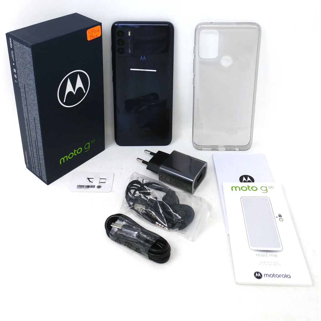 Steel XT2137-1 6.5" 128GB RAM OB 5G 4GB G50 - Factory Grey Unlocked Motorola Phone Dual SIM Moto -