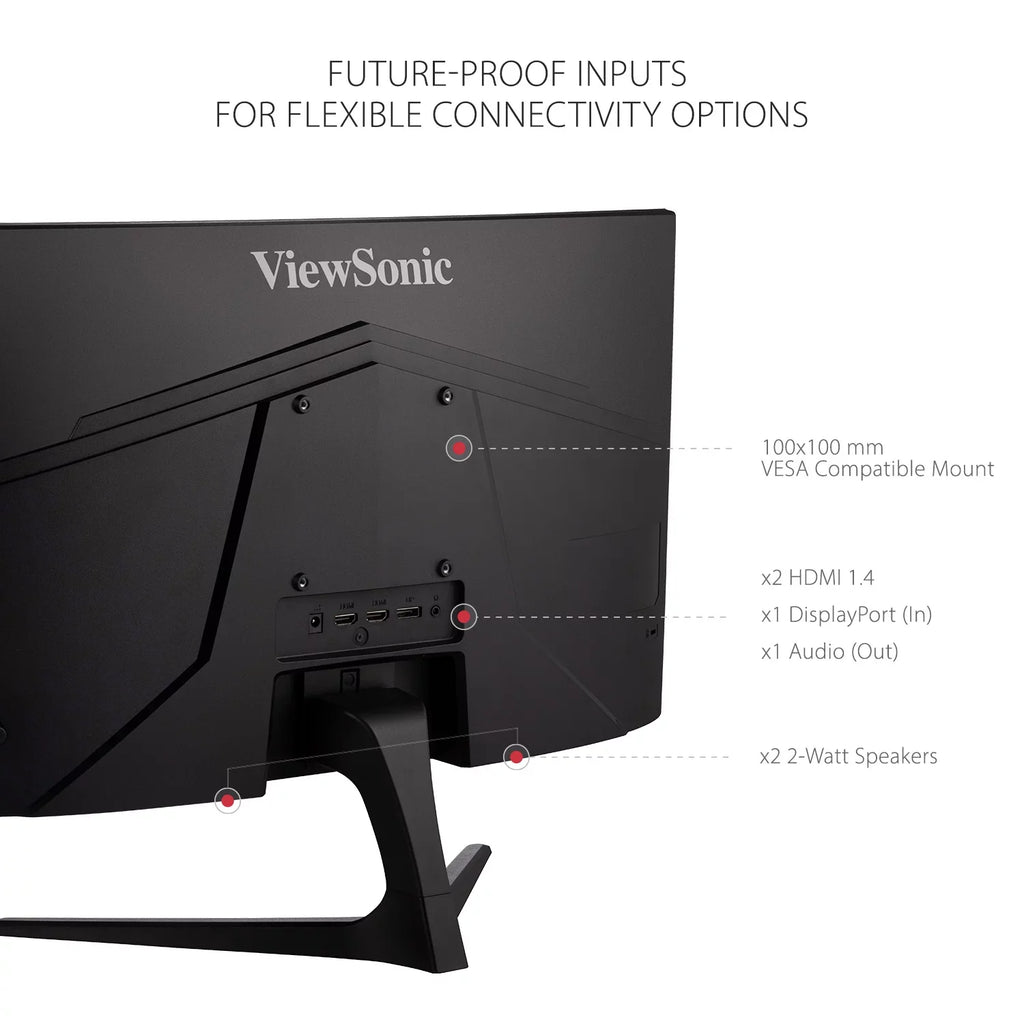 VX2418C FreeSync Inch and DisplayPort Eye 165Hz 1ms 1080p HDMI ViewSonic 24 AMD OMNI Gaming Premium, Curved Monitor with Care,