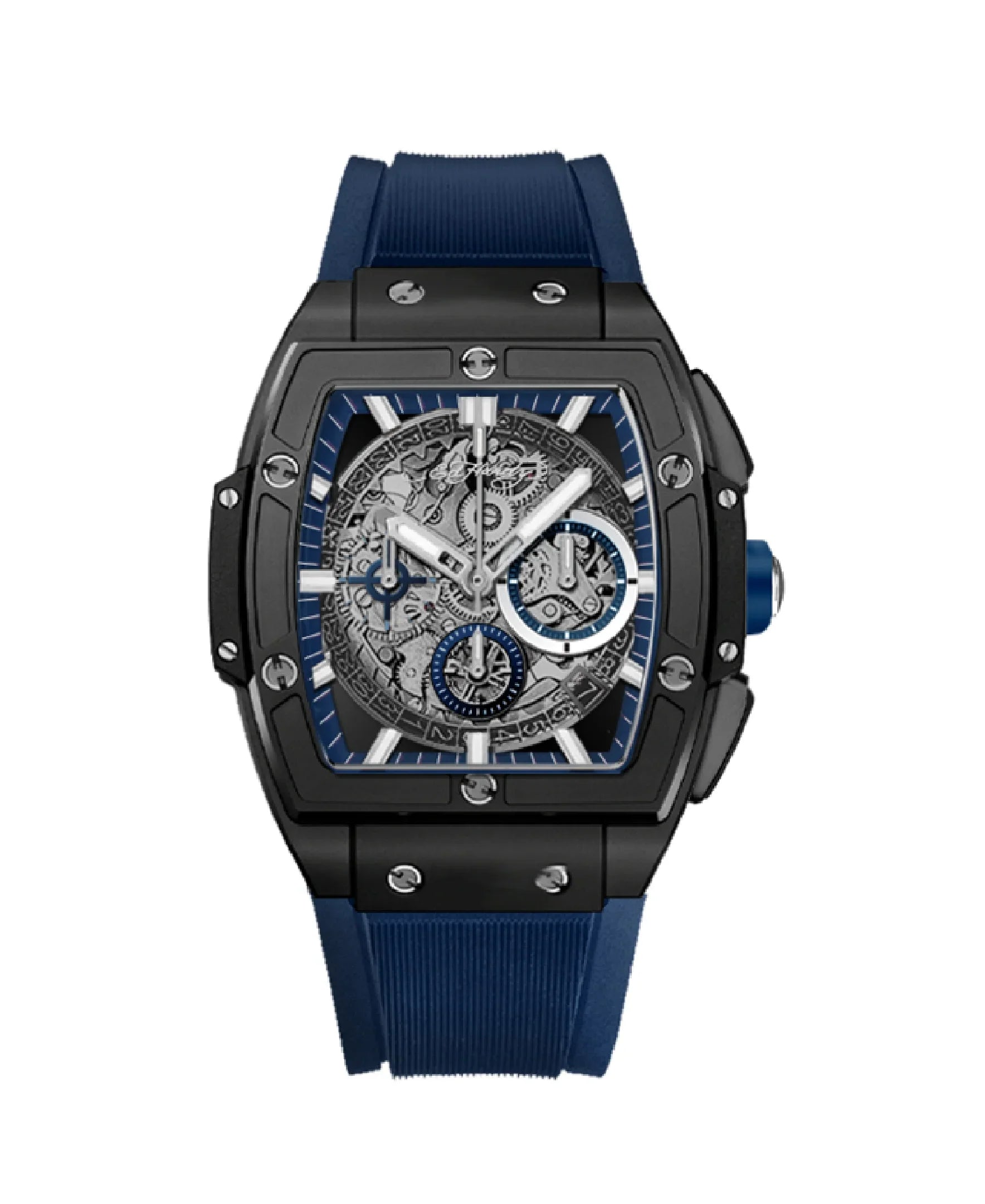 Watch Strap Hardy Ed Navy/Silver Singles Analog Silicone Men's