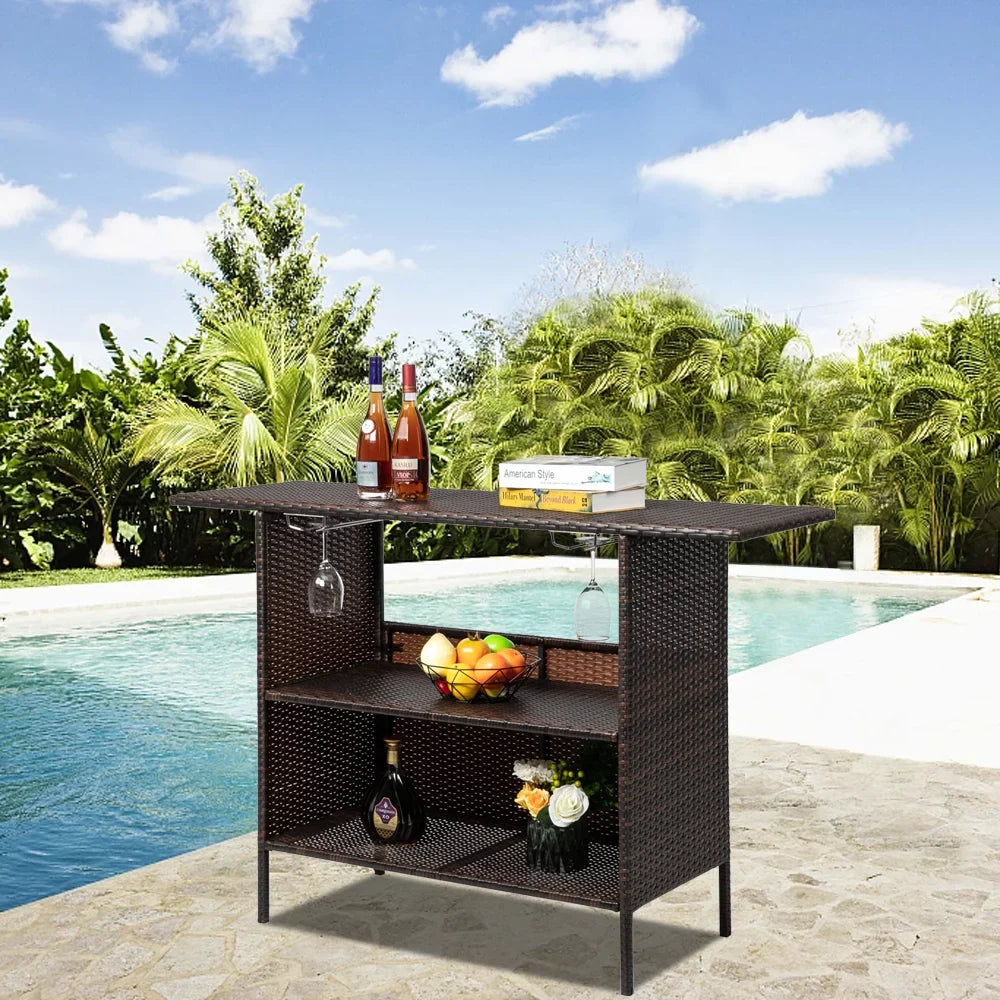 Beautiful And Table Bar Gradient Stylish Modern Brown