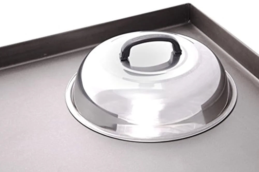 Cover in Basting Blackstone Round Dome Flat Use and Best for - 12 Accessories Top Griddle Signature Cheese - or - Griddle Stainless Grill Melting Cooking Cover Outdoor Steel - Steaming Inch Indoor