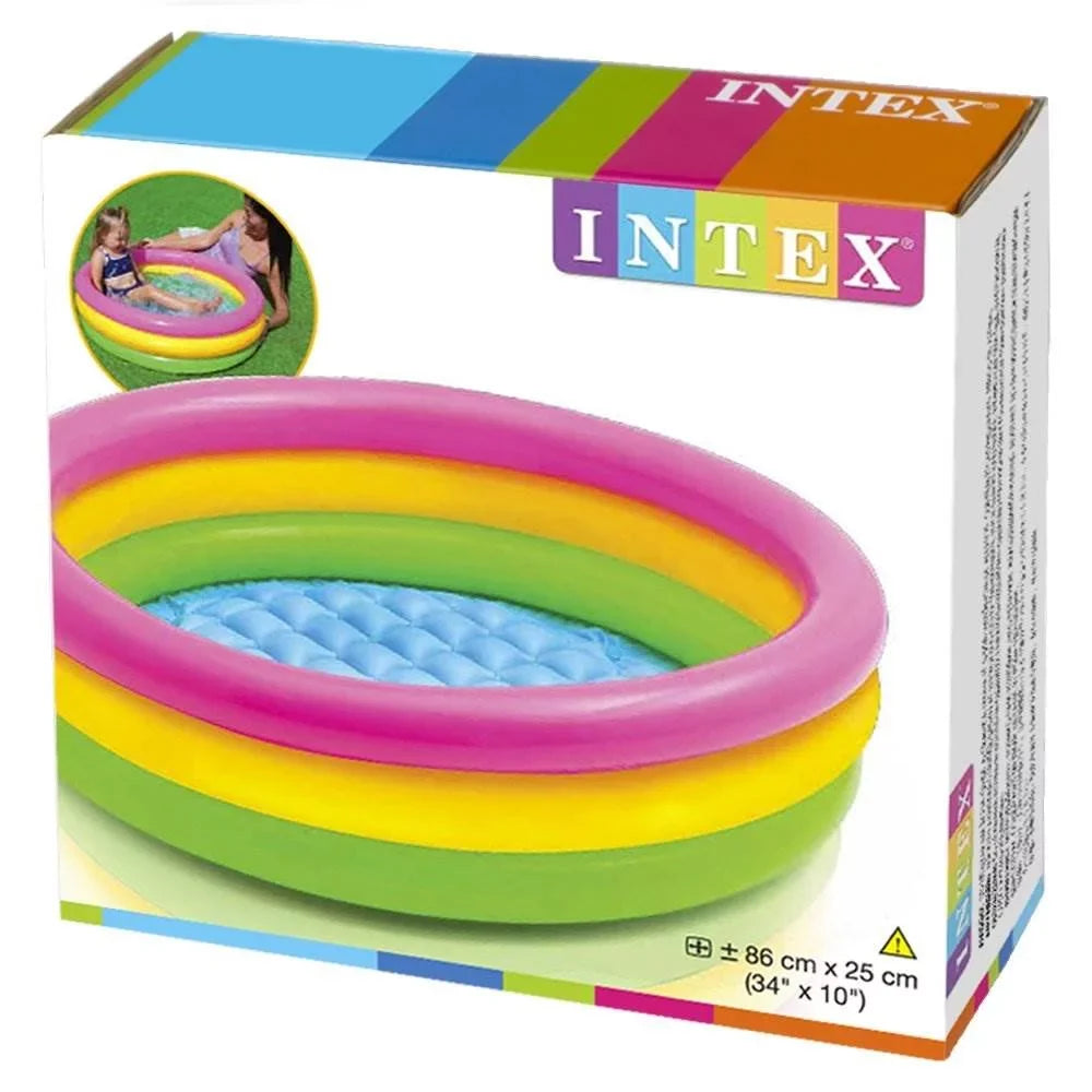 Colorful 3 Inflatable Pool, Sunset Baby Swimming Glow Multicolored Intex