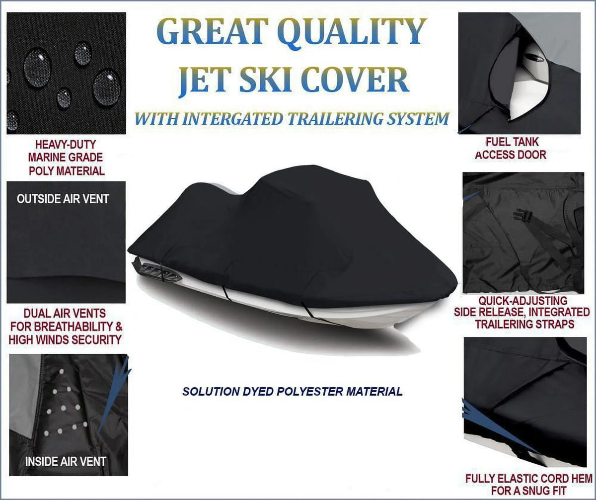 PWC BLACK 600D 1050 1-2 Polaris SL Cover Compatible for JET SKI 1997 Seater