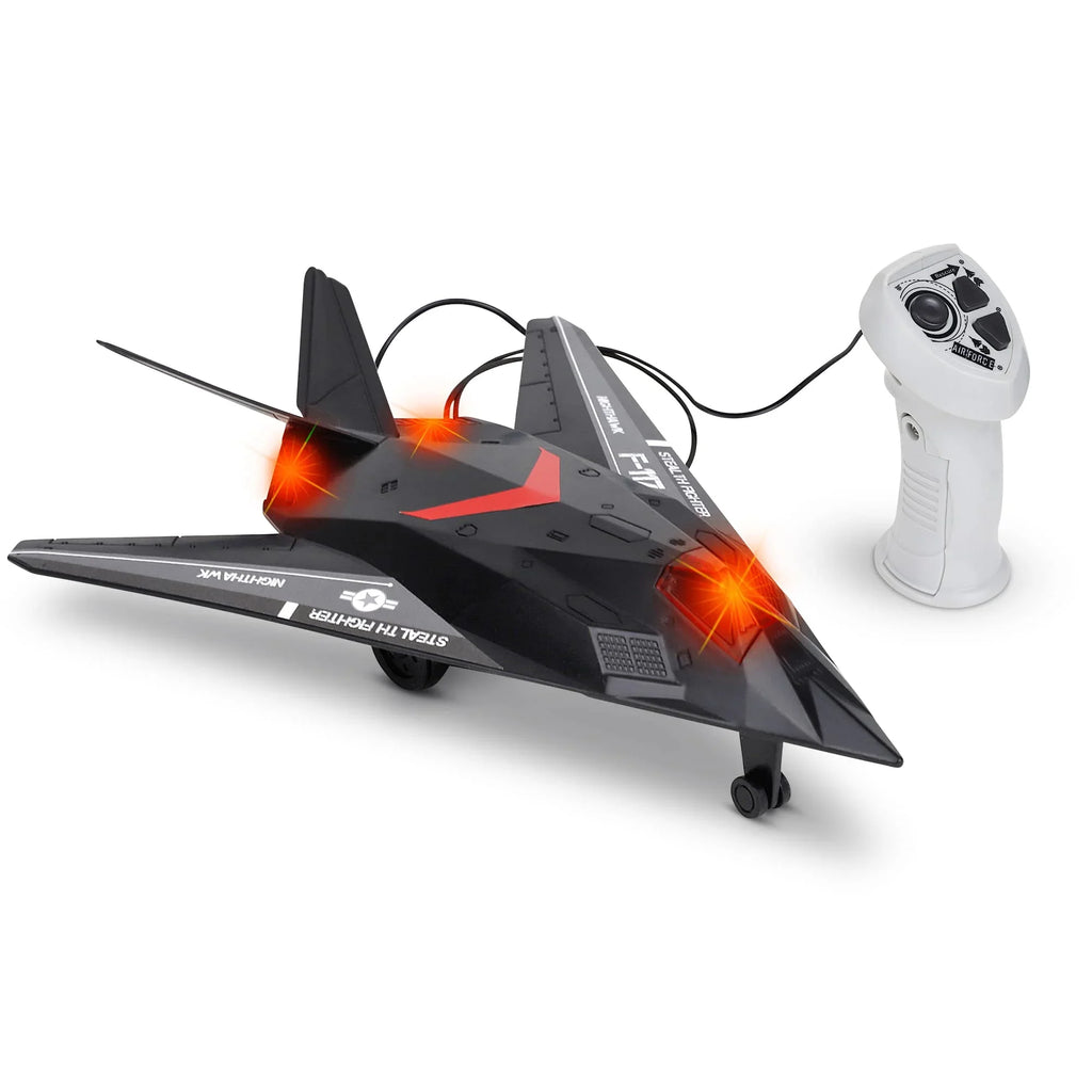 Fighter Toy & Lights Airplane Perfect Toddlers Remote 43" with Wire, Stealth Plane, Wired Ages for Control with Sounds Playkidiz 3+,