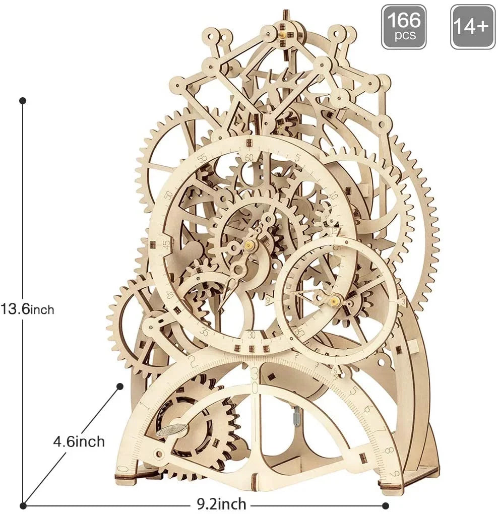 Toy for 3D Wooden Pendulum Gifts Robotime Set Building Build Clock Adults to Gears Puzzle,Mechanical Mechanical Kids Birthday