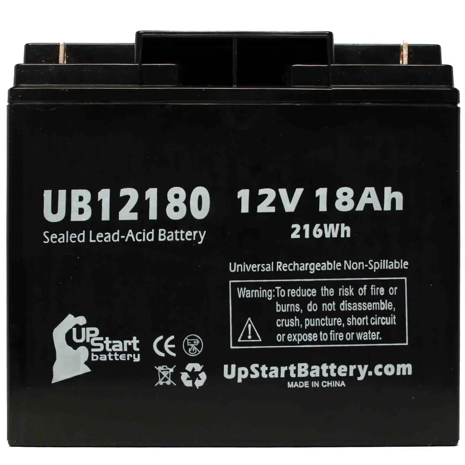 Battery 18000mAh, 18Ah, Battery Sealed AORTA UB12180 Lead Universal T4 (12V, 4x 100 SYSTEM SLA) Compatible PUMP - - INTRA AGM, Datascope Pack Terminal, Acid Replacement