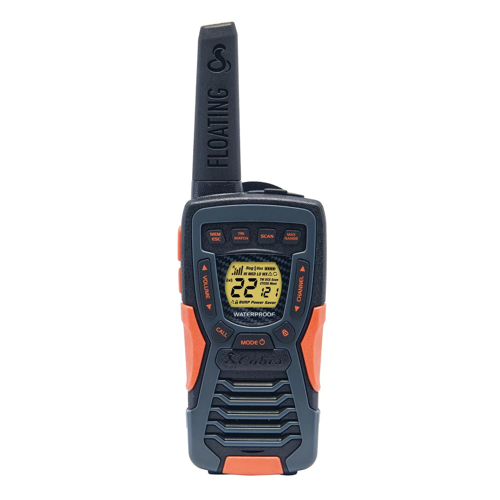 37-mile ACXT1037R-FLT Walkie (2-Pack) Cobra Floating, Talkies Two-Way Radios Rechargeable - Range