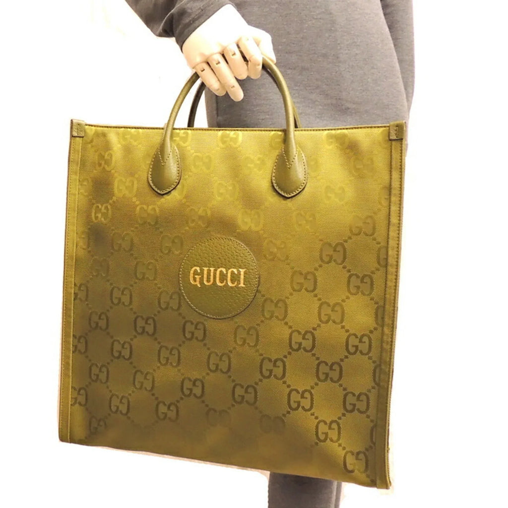 Gucci Off Grid Recycled The Tote Nylon Ladies Only) GG Green Pre-Owned (Day Lining Forest 696043 (Good) Bag Medium