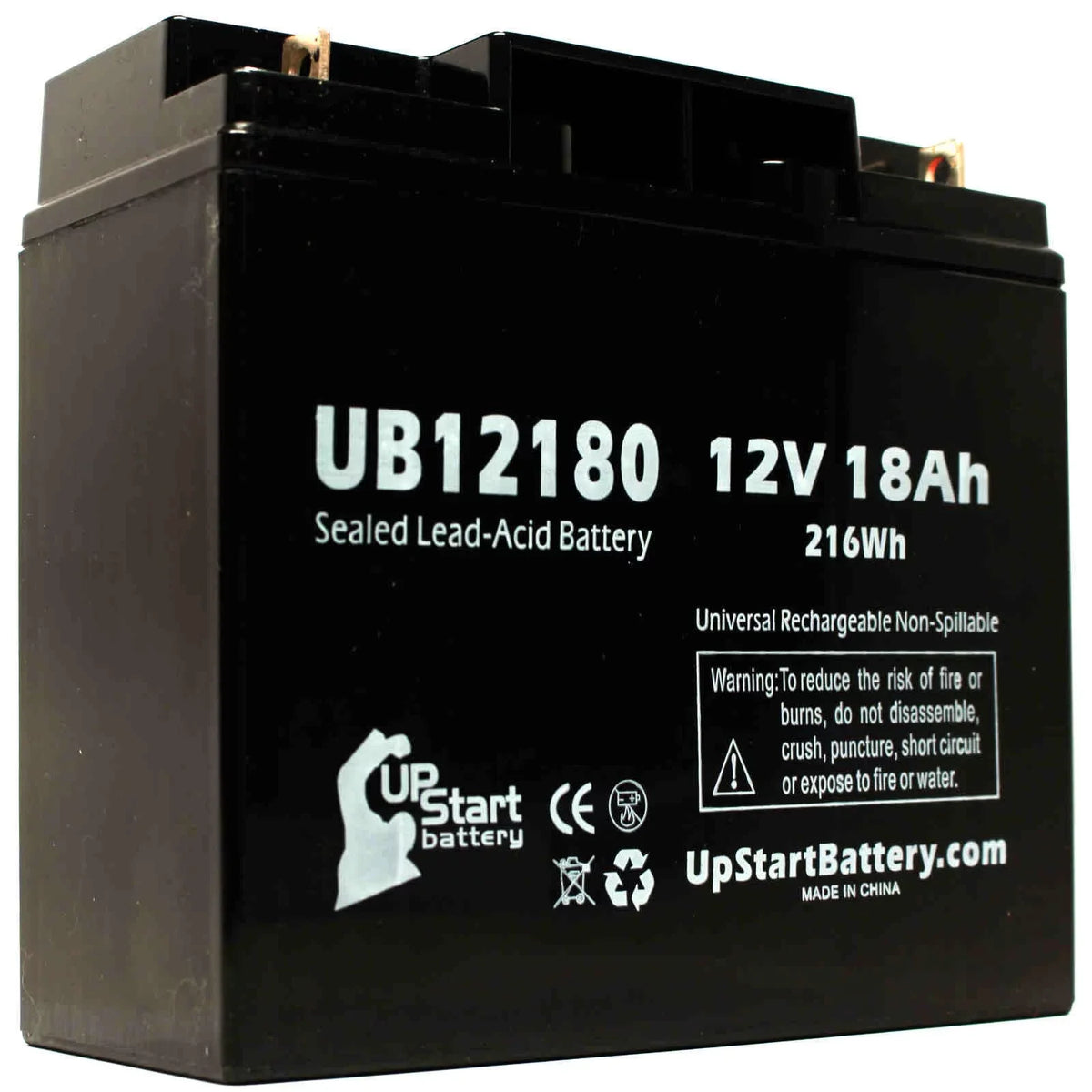 Battery 18000mAh, 18Ah, Battery Sealed AORTA UB12180 Lead Universal T4 (12V, 4x 100 SYSTEM SLA) Compatible PUMP - - INTRA AGM, Datascope Pack Terminal, Acid Replacement
