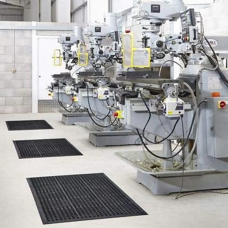 Bar Anti-Fatigue Rubber Kitchen 60*90cm Industrial Heavy Large Mat Drainage Non-Slip Black Non-Slip Mat Multi-Functional Duty Hexagonal