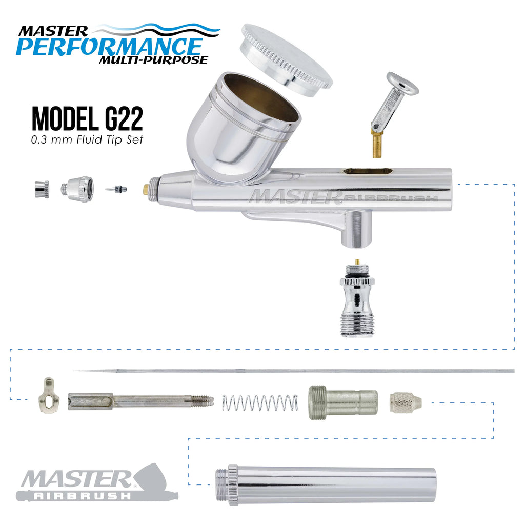 Compressor Gravity Set with Feed Airbrush Airbrush, 6 Acrylic Artist Air Kit Master Tank Dual Fan Paint Color Storage