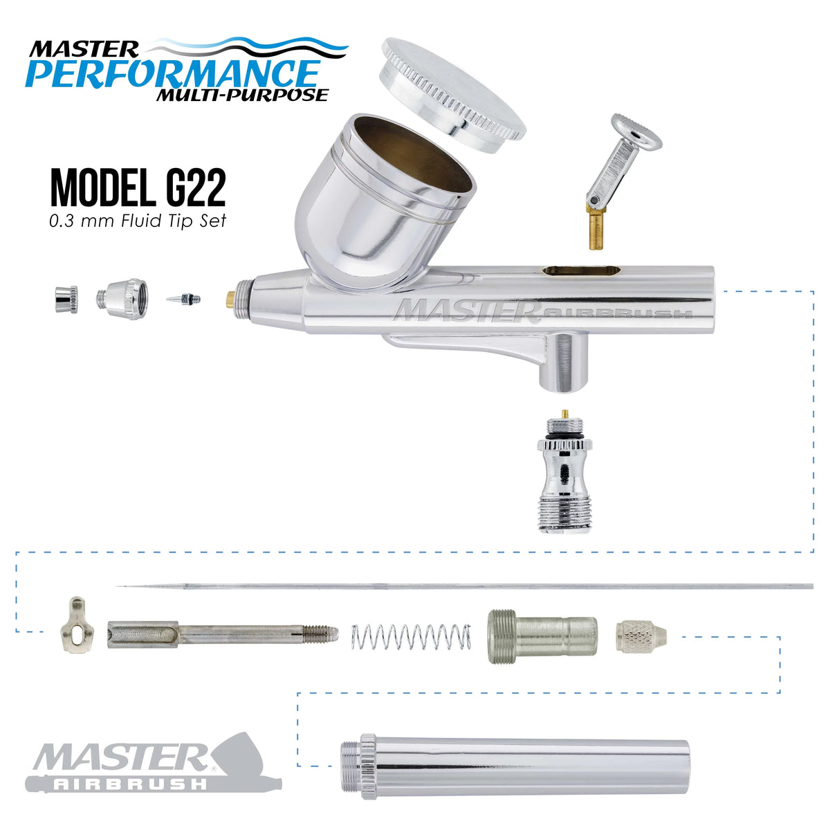 Compressor Gravity Set with Feed Airbrush Airbrush, 6 Acrylic Artist Air Kit Master Tank Dual Fan Paint Color Storage