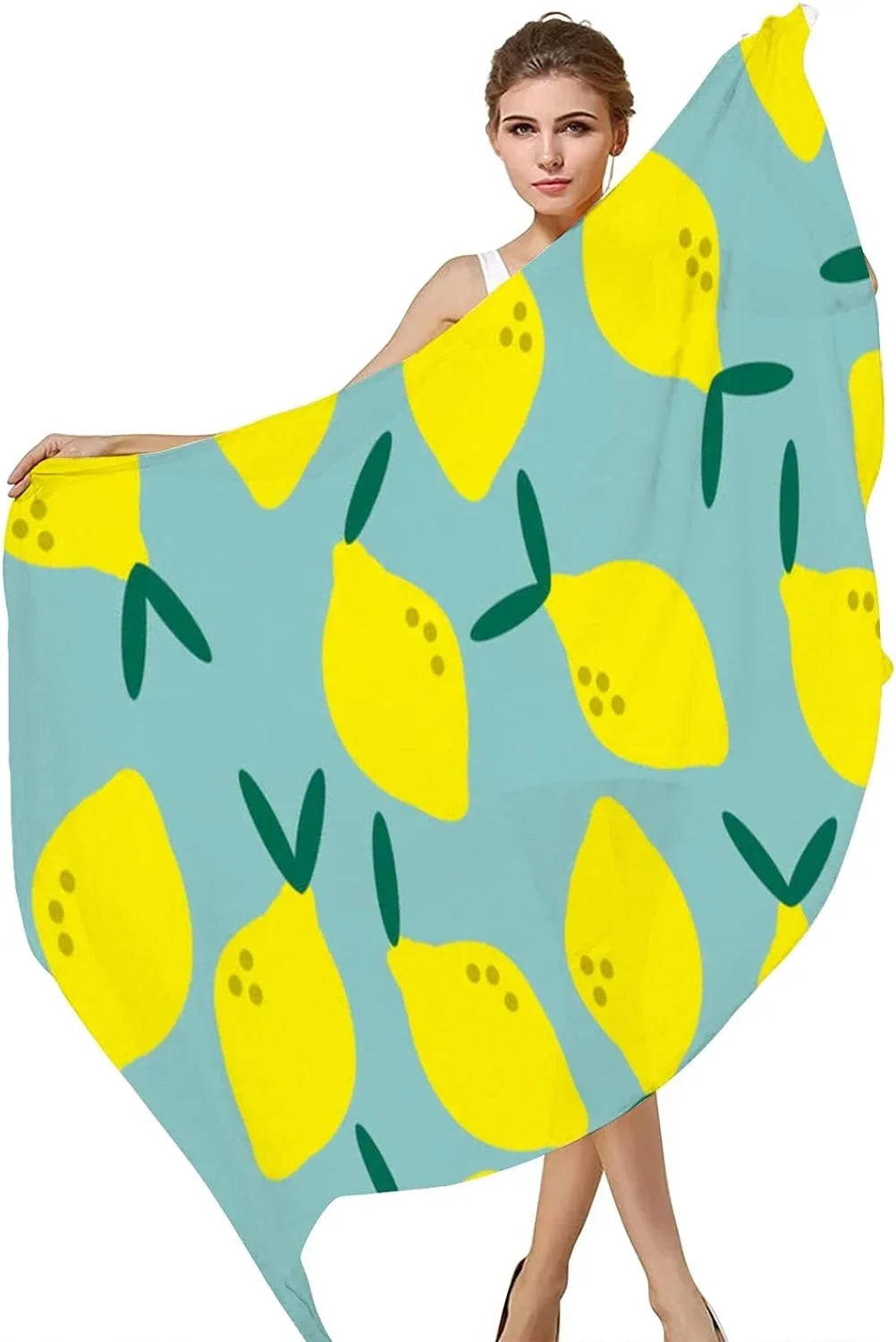 Neck Scarf Wrap for Silk Hyjoy Shawl Scarves Women Girls Lightweight Simple Lemon Pattern Long