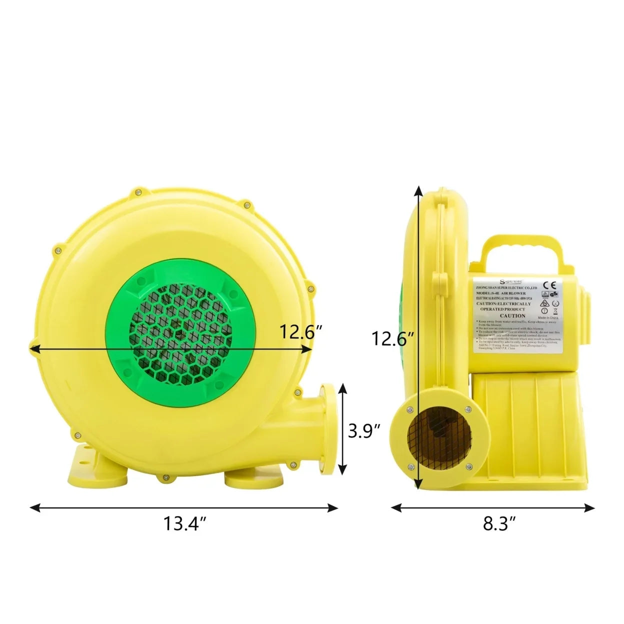 Outdoor Safe, Indoor Pump for Slides, Blower, - Fan Inflatable Yellow Green Portable Water Castle, Bounce Air and