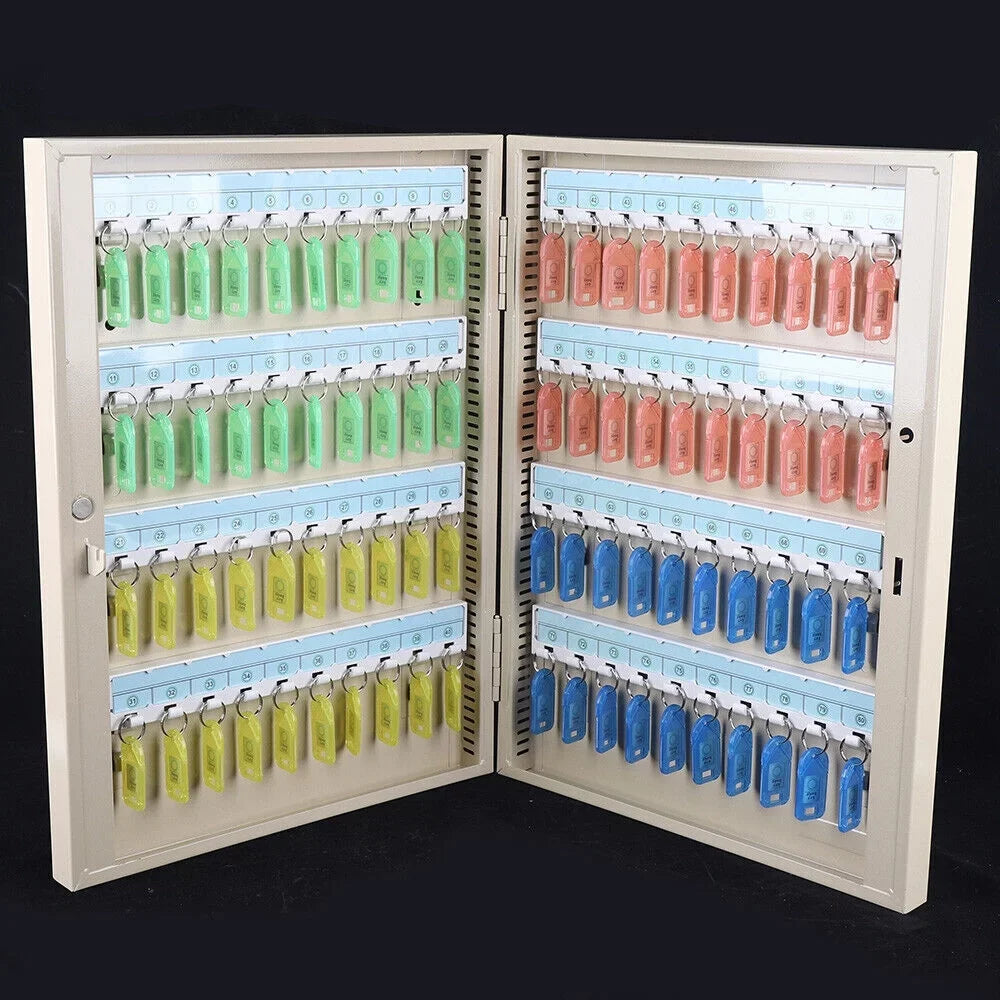 80 Box Holder Safe Wall Lock Mounted Dealership Organizer Car Storage Key Cabinet