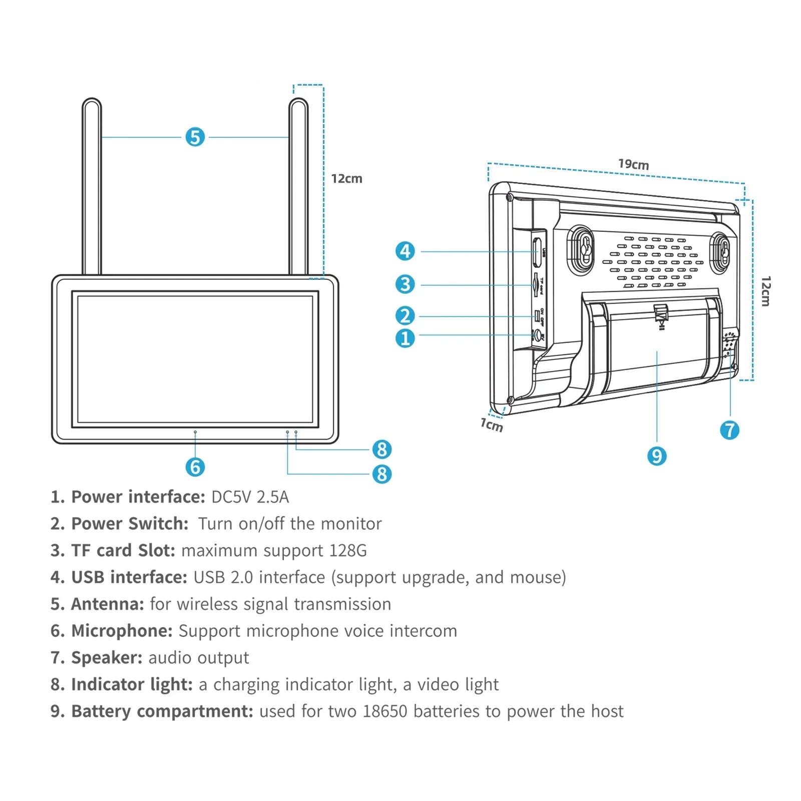 SC27 System Toguard 2K/3MP Monitor WiFi Surveillance Wireless Connector Outdoor Camera Bullet CCTV 7" Camera with Security