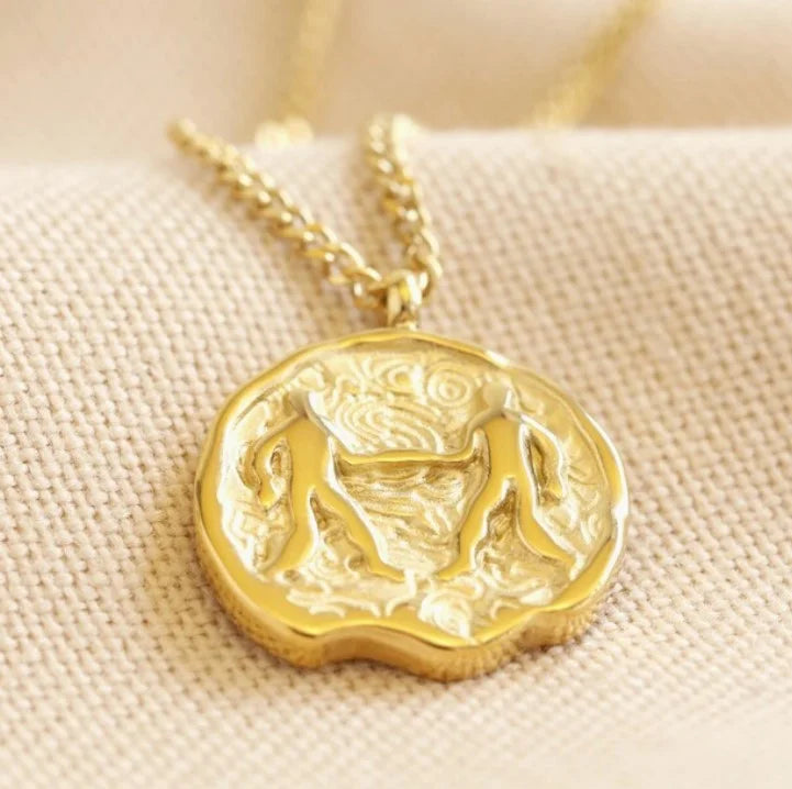 Gemini for Pendant Stainless Inc Gift Blue Steel Women, Gold Horoscope, Birthday | Box Zodiac Teens Boutique Necklace