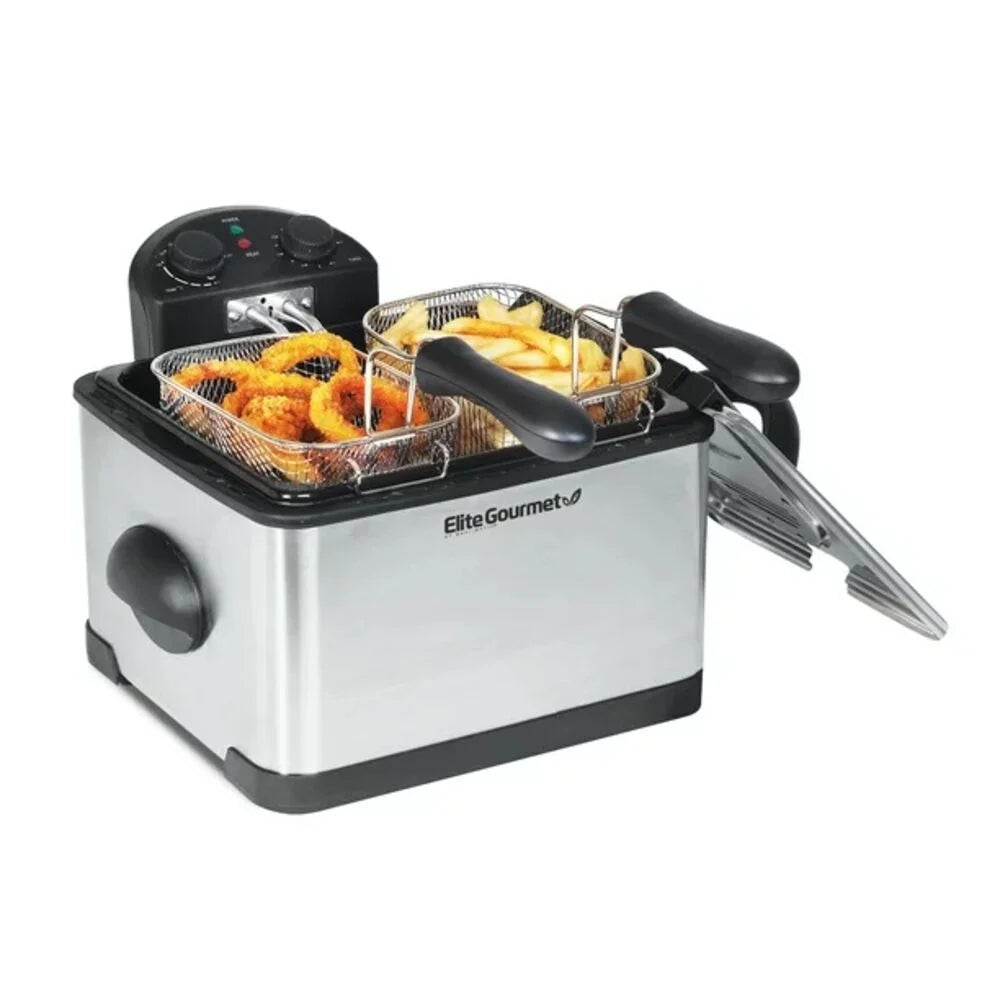 with 4Qt. Platinum Fryer 3 baskets EDF-401T Elite Dual Deep