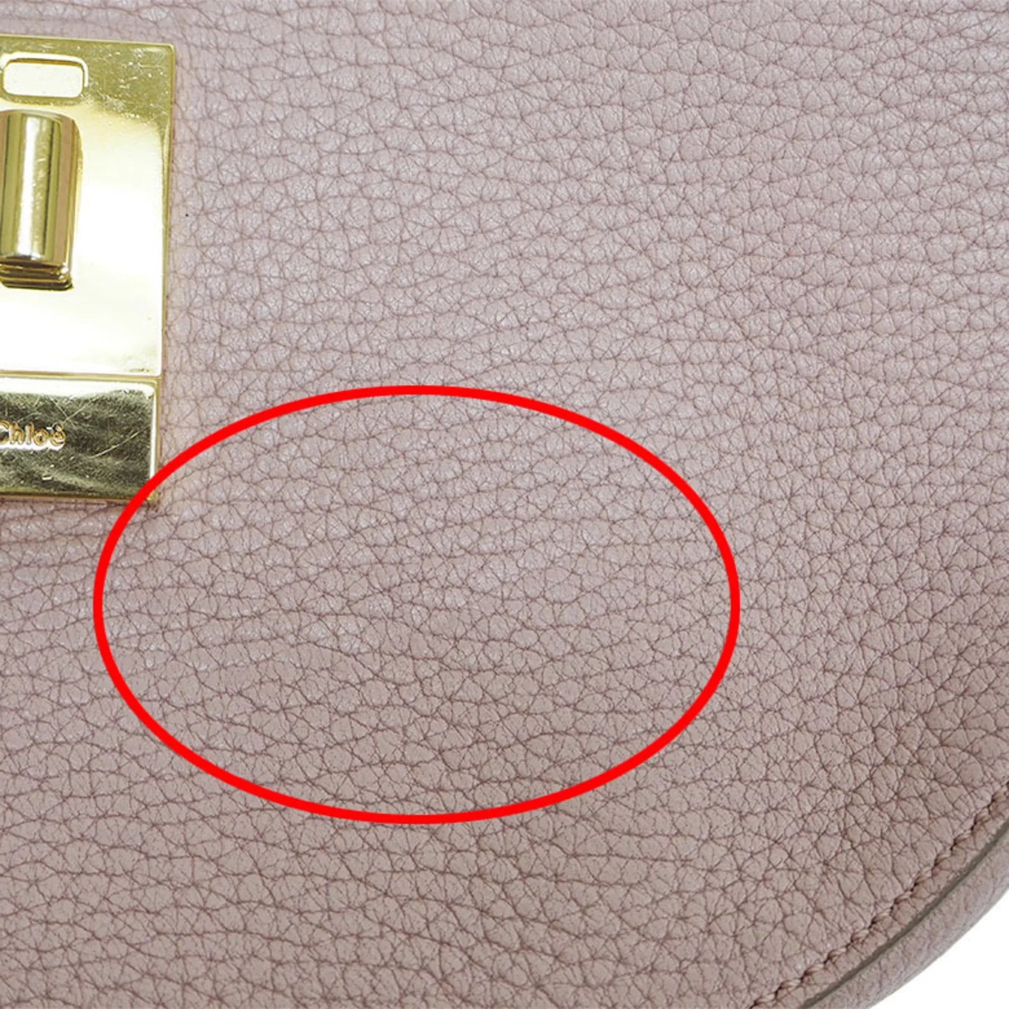 Chloe (Good) Bag Pre-Owned Leather Chain 3S1031-9 Ladies Chloé Drew Shoulder Pink