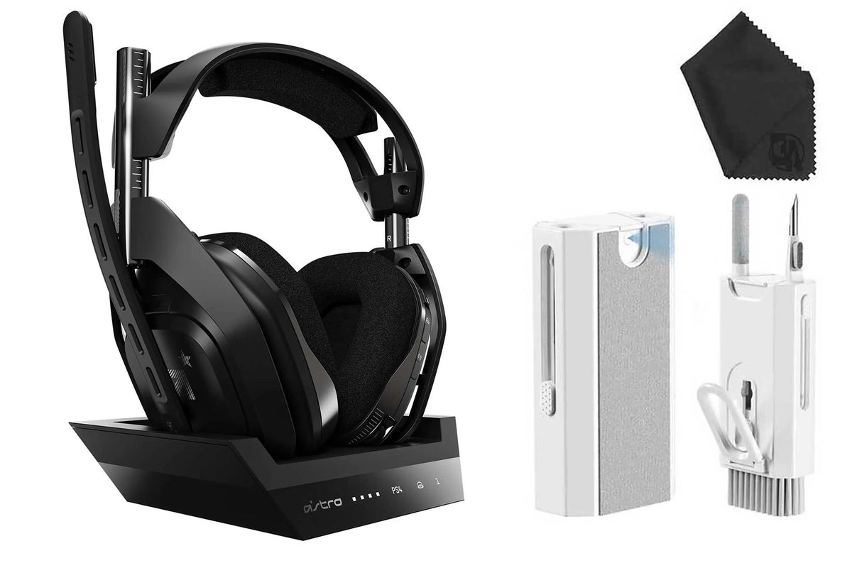 ASTRO Wireless PC, Compatible Pre-Owned Black/Silver A50 Station (Refurbished: Headset Gen PS4, 4 - Mac Like + With Gaming PS5, New) Base